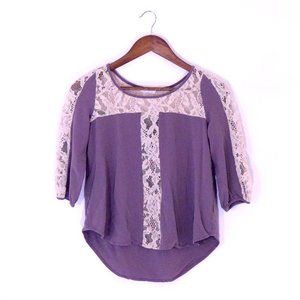 Lush Lacey Boho-Inspired Lavender Blouse